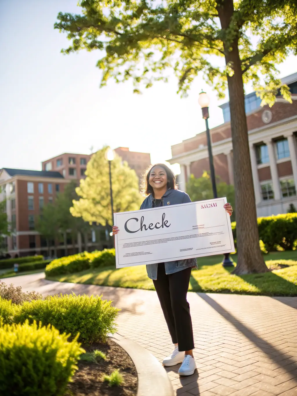 A photo of a seller looking relieved and confident, holding a check, symbolizing the financial benefits and peace of mind gained from working with MA Capital.