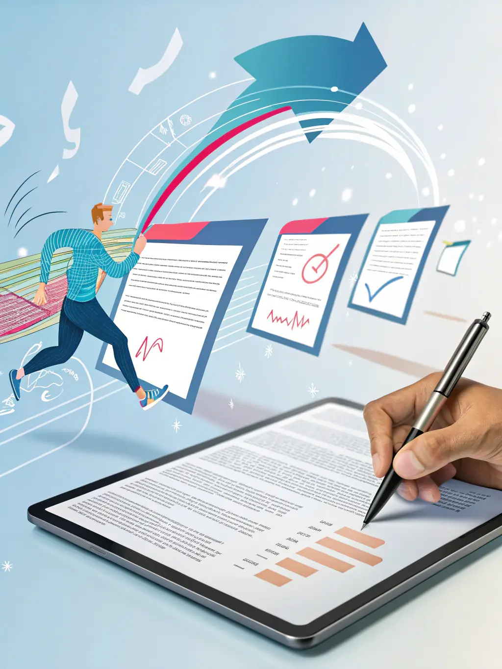An image depicting a streamlined process with documents and keys being exchanged smoothly, representing the efficiency of MA Capital's selling process.